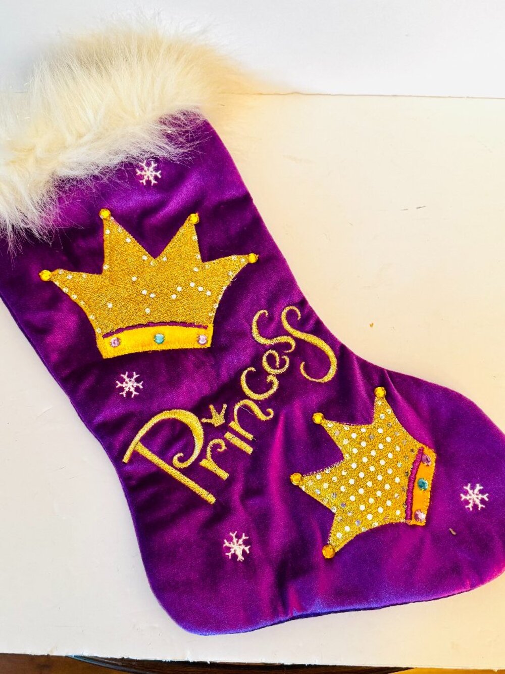 Dan Dee 18" Christmas Stockings Princess Purple Golden Velvet Kool Kids Y2K Coll